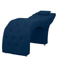 Maca Estofada Capitone Julia Para Estetica Facial Sombrancelha E Cilios Suede Cor Azul Marinho - 2