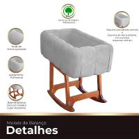 Moises Balanço Com Colchão Para Baby Cor Cinza Claro - 5