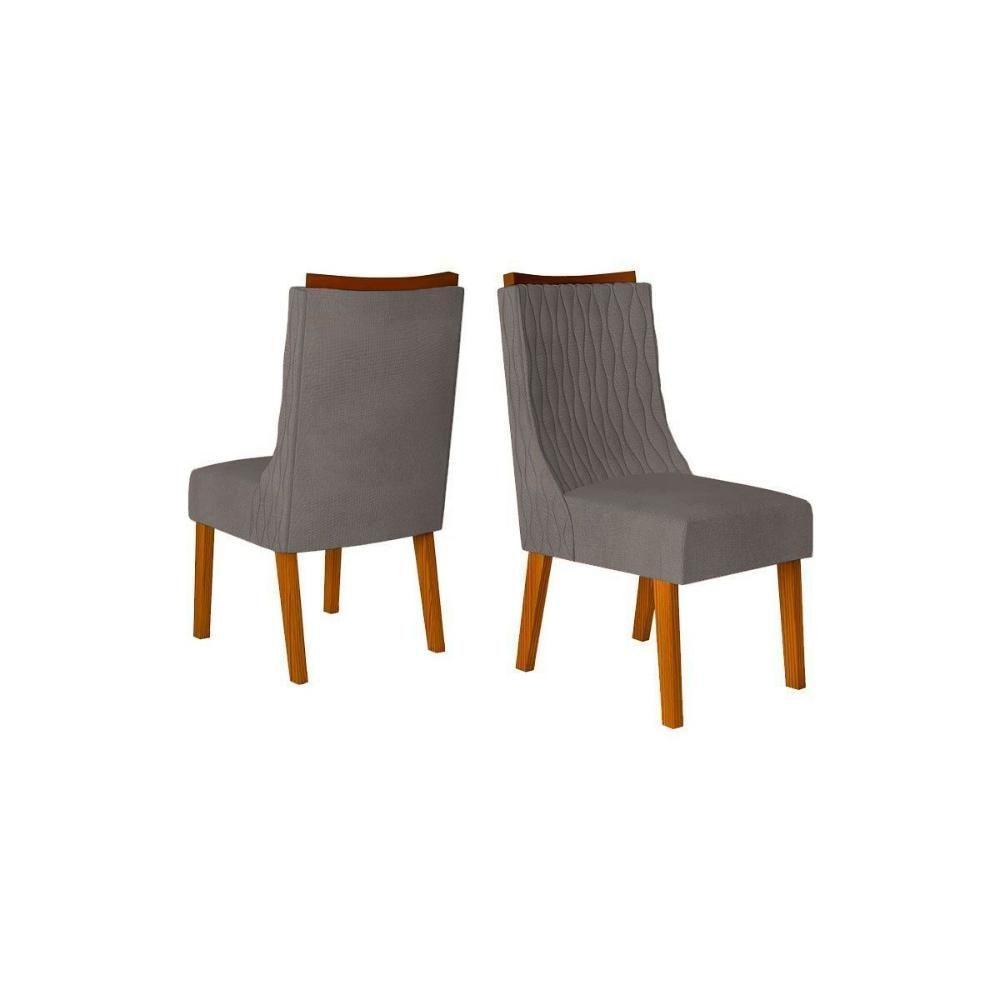 Kit 2 Cadeiras Sala Jantar Jade 2 Un Freijó-suede Lunar Grafite - Dj Móveis - 1