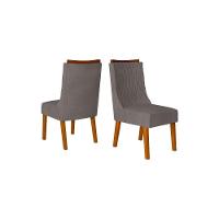 Kit 2 Cadeiras Sala Jantar Jade 2 Un Freijó-suede Lunar Grafite - Dj Móveis - 1