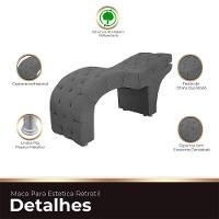 Maca Capitone Reclinável Estofada Para Estetica Facial Sombrancelha E Cílios Suede Yasmim Cor Cinza Chumbo - 2