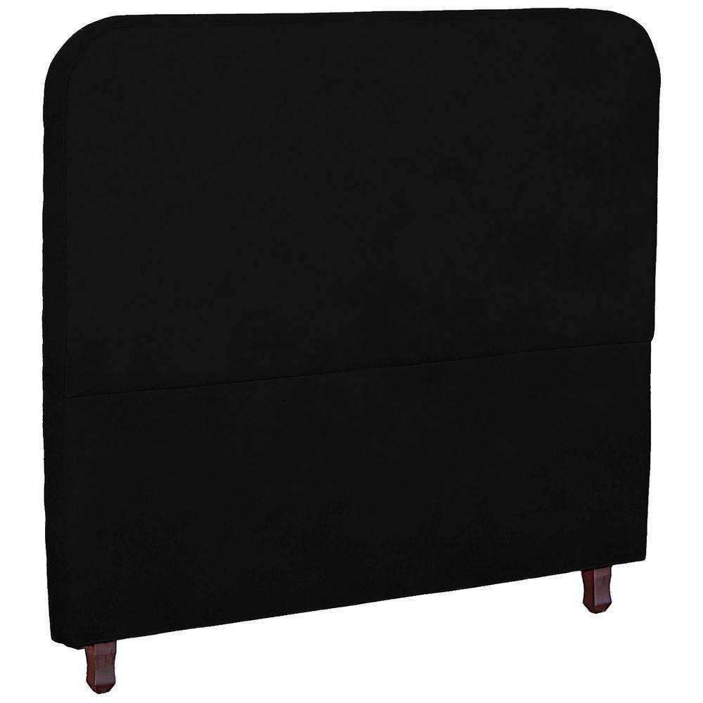 Cabeceira Casal Queen Estofada Para Cama Box Lizza Veludo Cor Preto - 5