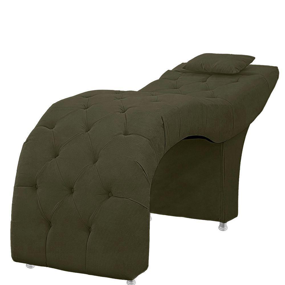 Maca Estofada Capitone Julia Para Estetica Facial Sombrancelha E Cilios Suede Cor Chocolate - 1