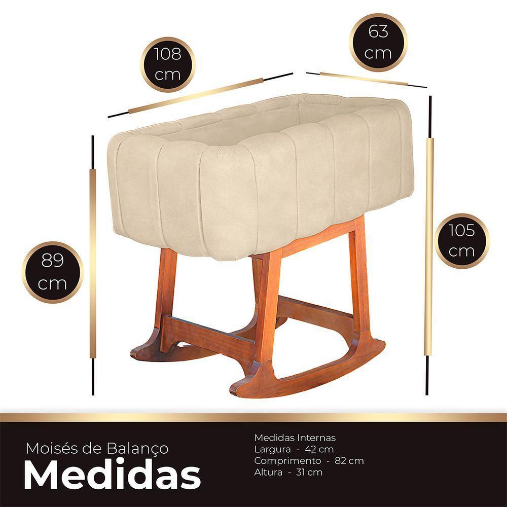Moises Balanço Com Colchão Para Baby Cor Bege - 2
