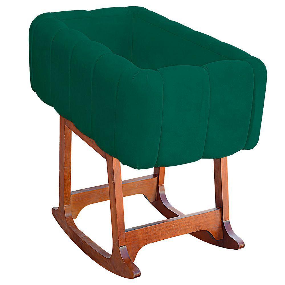 Moises Balanço Com Colchão Para Baby Cor Verde Esmeralda - 6