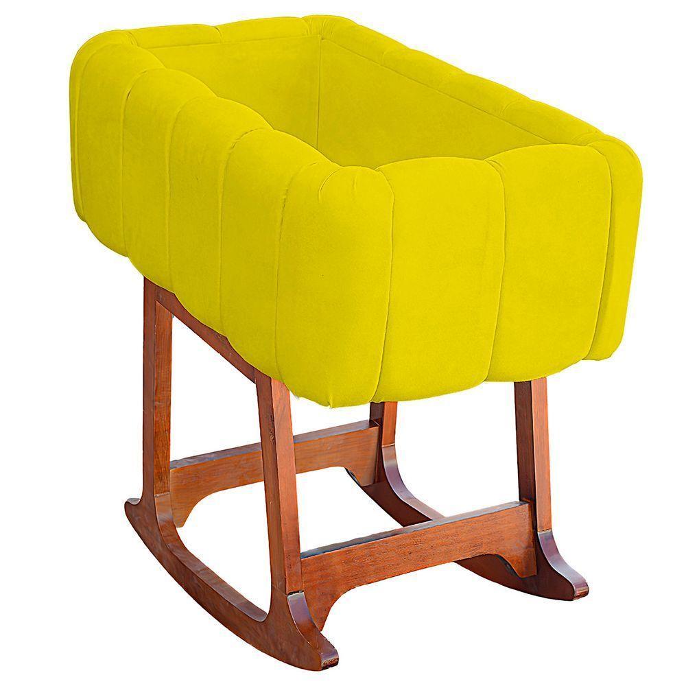 Moises Balanço Com Colchão Para Baby Cor Amarelo - 8