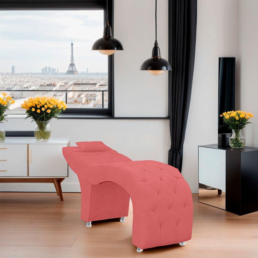 Maca Estofada Capitone Julia Para Estetica Facial Sombrancelha E Cilios Suede Cor Rose - 6