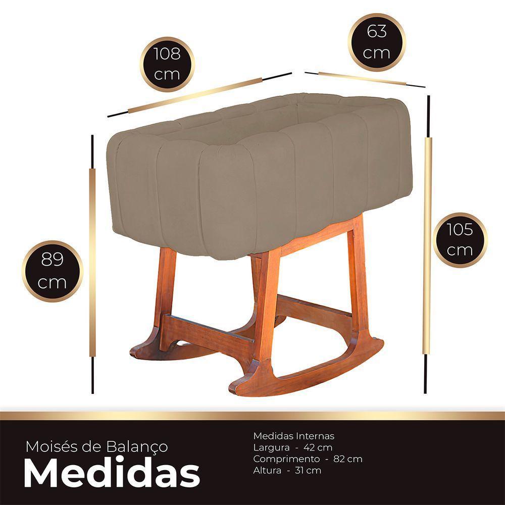 Moises Balanço Com Colchão Para Baby Cor Capuccino - 8