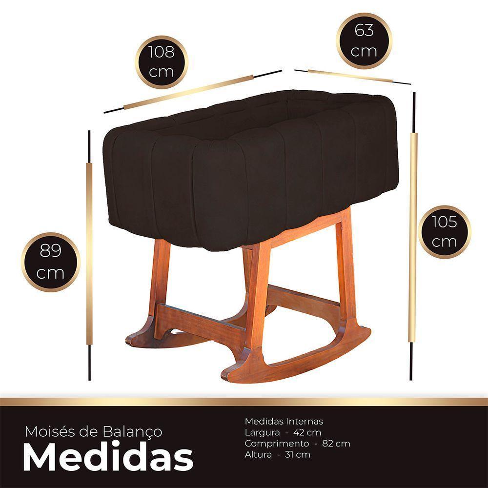 Moises Balanço Com Colchão Para Baby Cor Marrom - 2