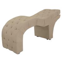 Maca Capitone Reclinável Estofada Para Estetica Facial Sombrancelha E Cílios Suede Yasmim Cor Bege Médio - 1