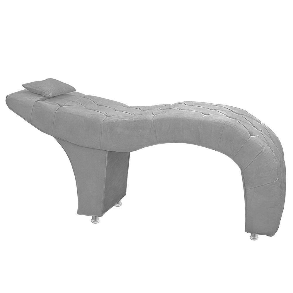 Maca Estofada Capitone Julia Para Estetica Facial Sombrancelha E Cilios Suede Cor Cinza Claro - 2