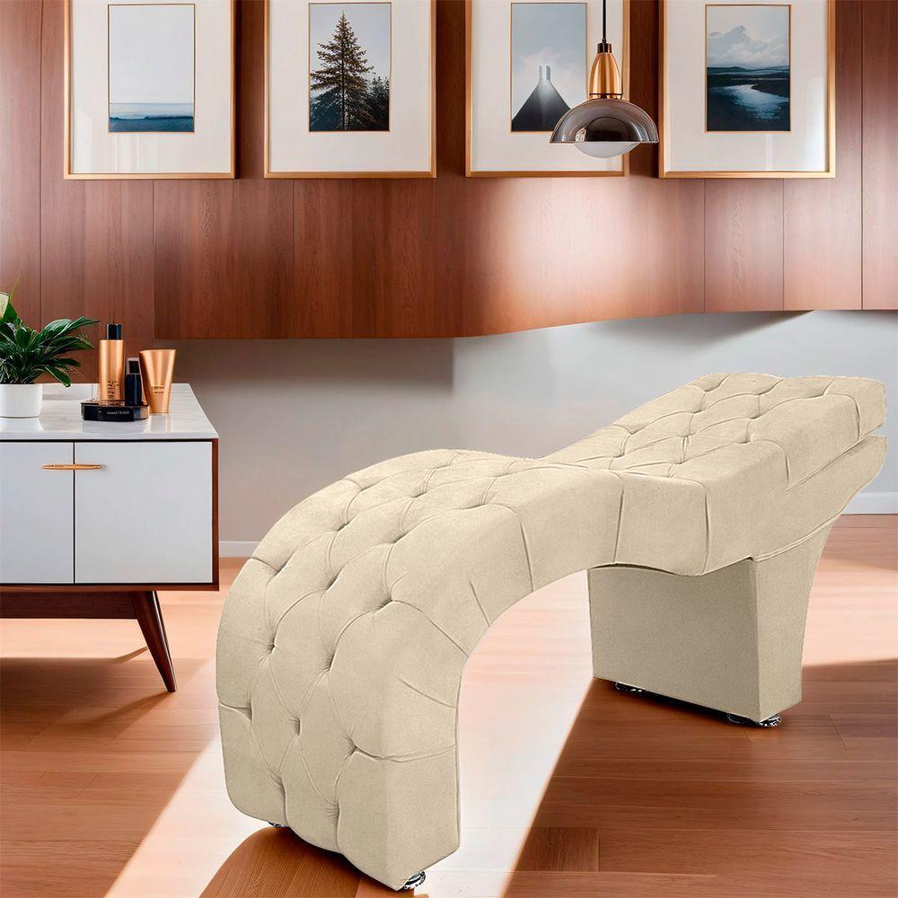 Maca Capitone Reclinável Estofada Para Estetica Facial Sombrancelha E Cílios Suede Yasmim Cor Cinza Claro - 2