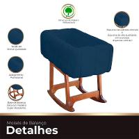 Moises Balanço Com Colchão Para Baby Cor Azul Marinho - 5