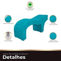 Maca Capitone Reclinável Estofada Para Estetica Facial Sombrancelha E Cílios Suede Yasmim Cor Azul Claro - 3