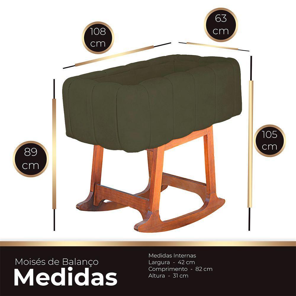 Moises Balanço Com Colchão Para Baby Cor Chocolate - 2