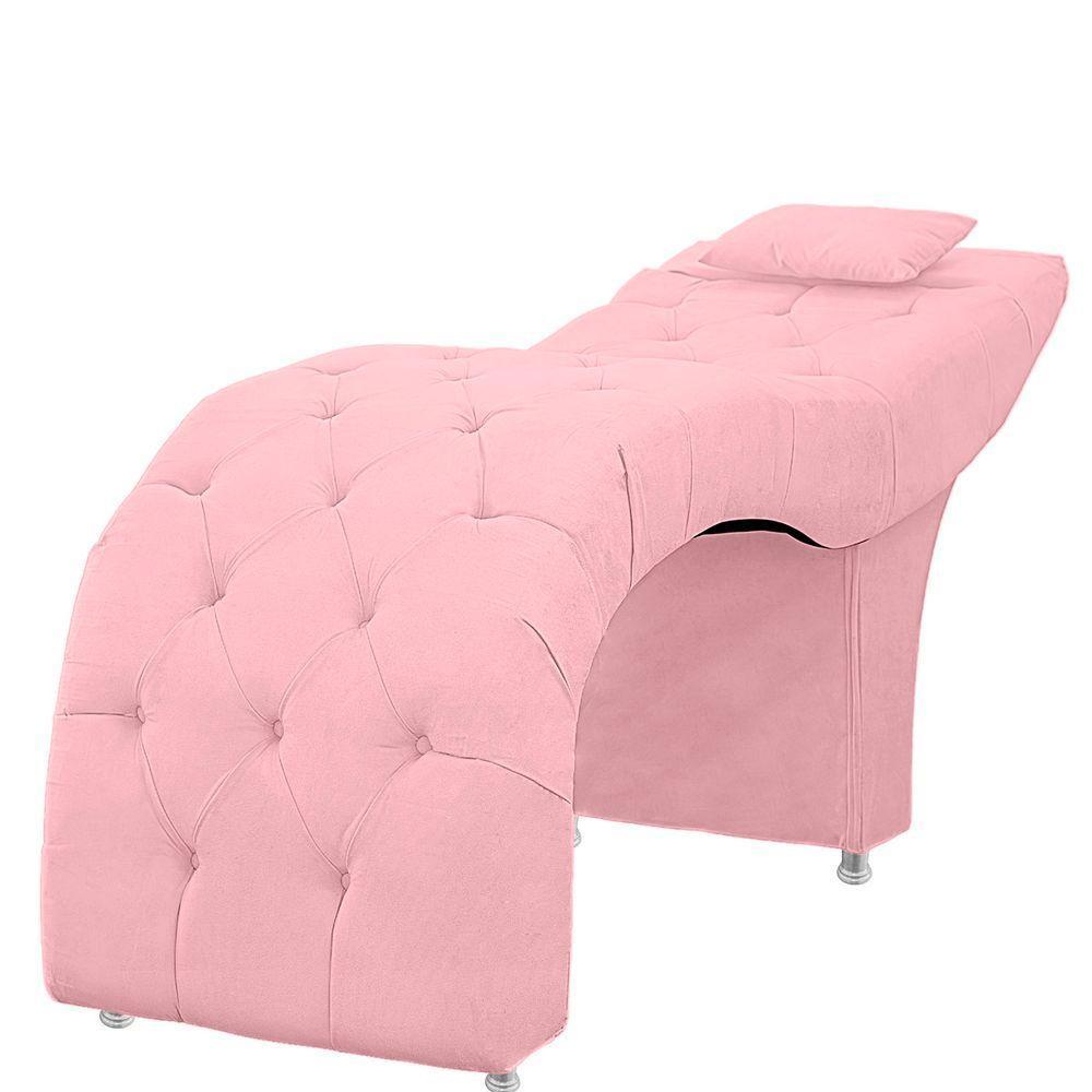 Maca Estofada Capitone Julia Para Estetica Facial Sombrancelha E Cilios Suede Cor Rosa Bebe - 1