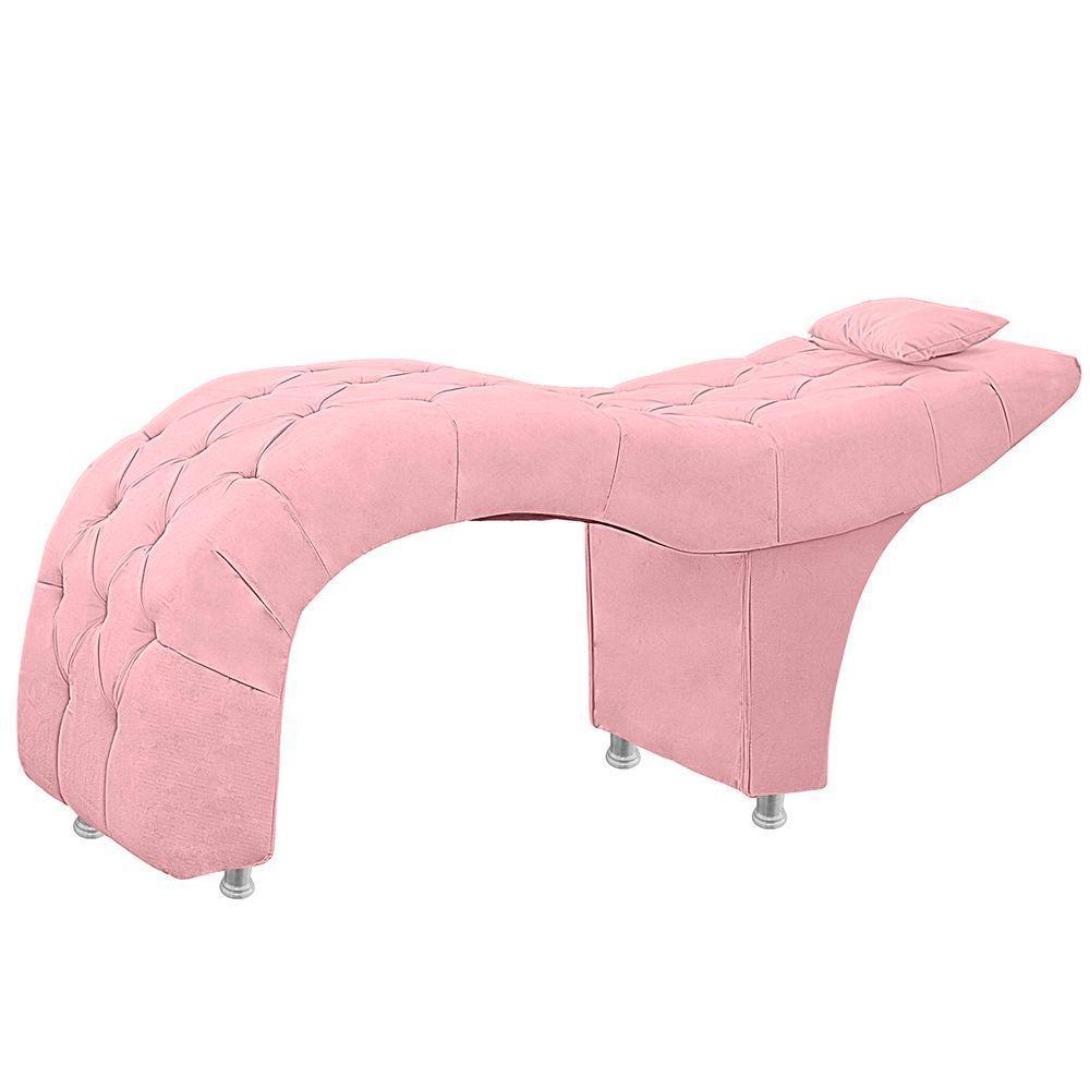 Maca Estofada Capitone Julia Para Estetica Facial Sombrancelha E Cilios Suede Cor Rosa Bebe - 3