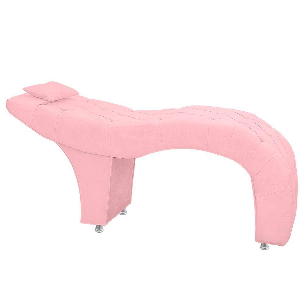 Maca Estofada Capitone Julia Para Estetica Facial Sombrancelha E Cilios Suede Cor Rosa Bebe - 4