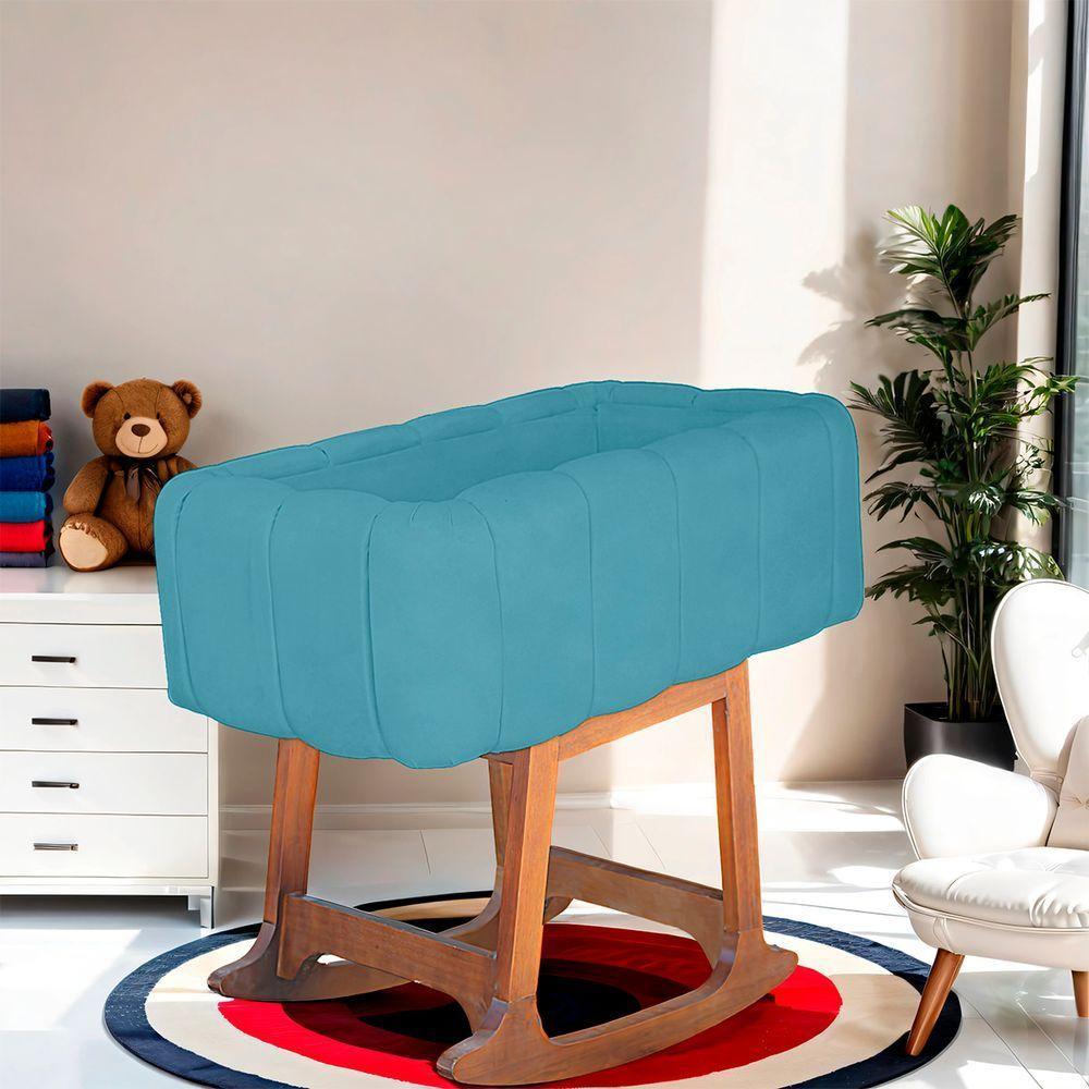 Moises Balanço Com Colchão Para Baby Cor Azul Claro - 5