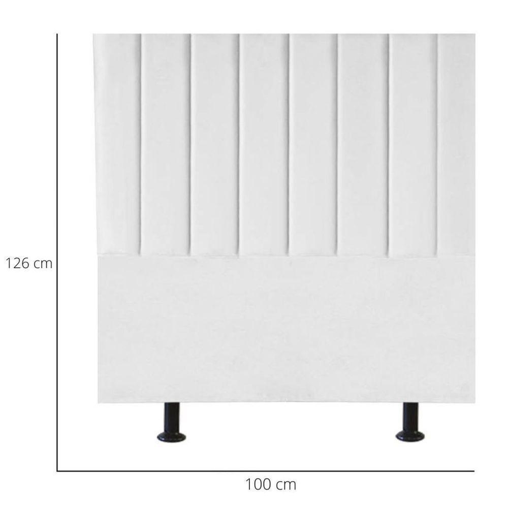 Cabeceira Estofada Cama Solteiro 100 Cm Sara Suede E Frame Cor:branco - 5