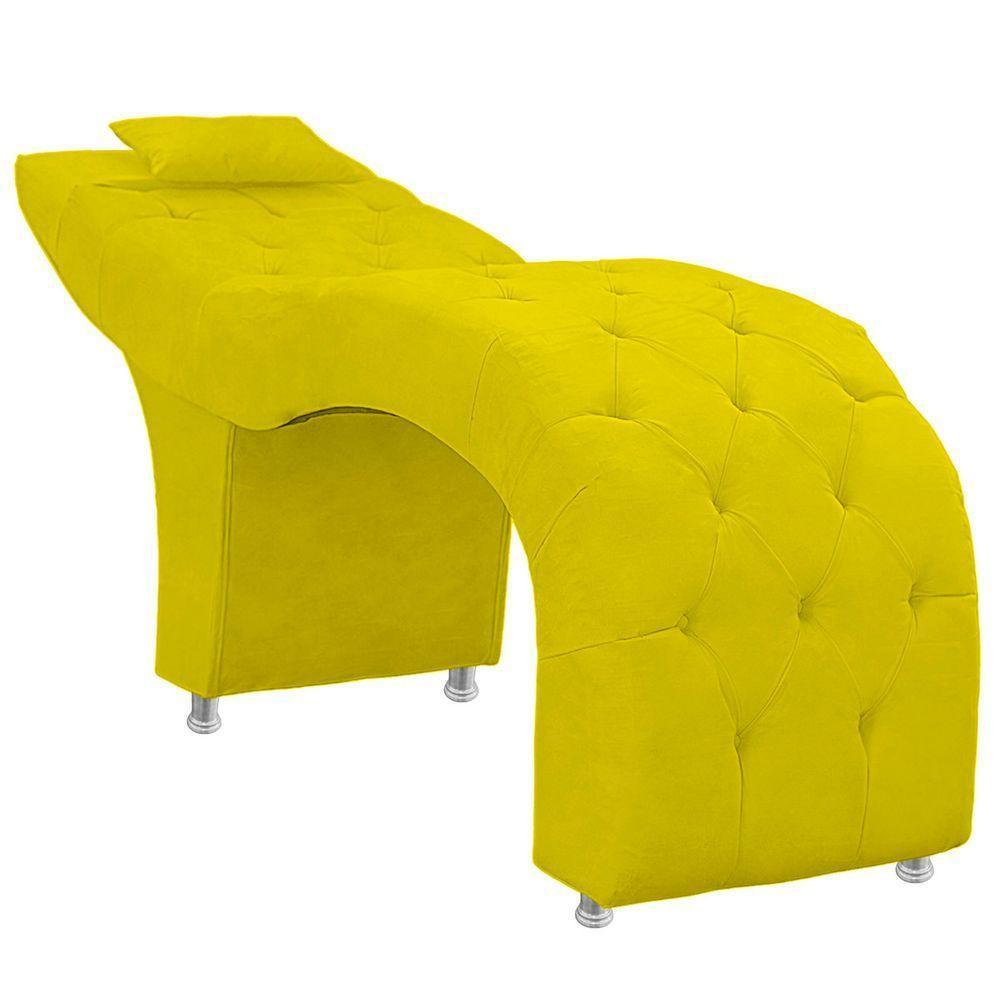 Maca Estofada Capitone Julia Para Estetica Facial Sombrancelha E Cilios Suede Cor Amarelo - 5