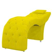 Maca Estofada Capitone Julia Para Estetica Facial Sombrancelha E Cilios Suede Cor Amarelo - 1