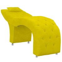 Maca Estofada Capitone Julia Para Estetica Facial Sombrancelha E Cilios Suede Cor Amarelo - 5