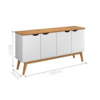Buffet Com Portas Colatina Branco Acetinado Cinamomo - 4