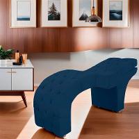 Maca Capitone Reclinável Estofada Para Estetica Facial Sombrancelha E Cílios Suede Yasmim Cor Azul Marinho - 1