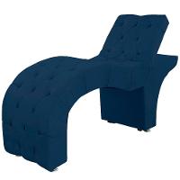 Maca Capitone Reclinável Estofada Para Estetica Facial Sombrancelha E Cílios Suede Yasmim Cor Azul Marinho - 5