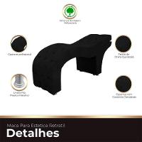 Maca Capitone Reclinável Estofada Para Estetica Facial Sombrancelha E Cílios Suede Yasmim Cor Preto - 3