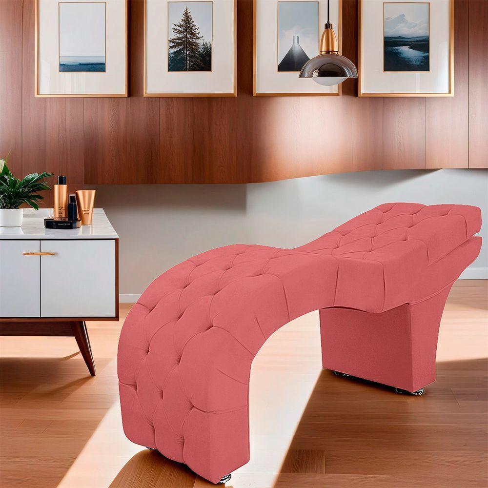 Maca Capitone Reclinável Estofada Para Estetica Facial Sombrancelha E Cílios Suede Yasmim Cor Rose - 2