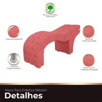 Maca Capitone Reclinável Estofada Para Estetica Facial Sombrancelha E Cílios Suede Yasmim Cor Rose