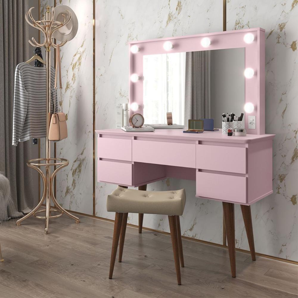 Penteadeira Com 5 Gavetas E Camarim Fernanda Rosa - 1
