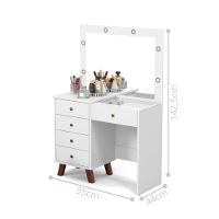 Penteadeira Camarim Lorena Com 5 Gavetas Branco - 3