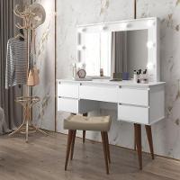 Penteadeira Com 5 Gavetas E Camarim Fernanda Branco - 1