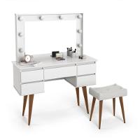 Penteadeira Com 5 Gavetas E Camarim Fernanda Branco - 2