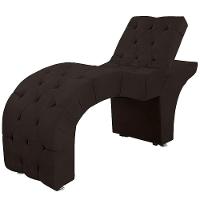 Maca Capitone Reclinável Estofada Para Estetica Facial Sombrancelha E Cílios Suede Yasmim Cor Marrom