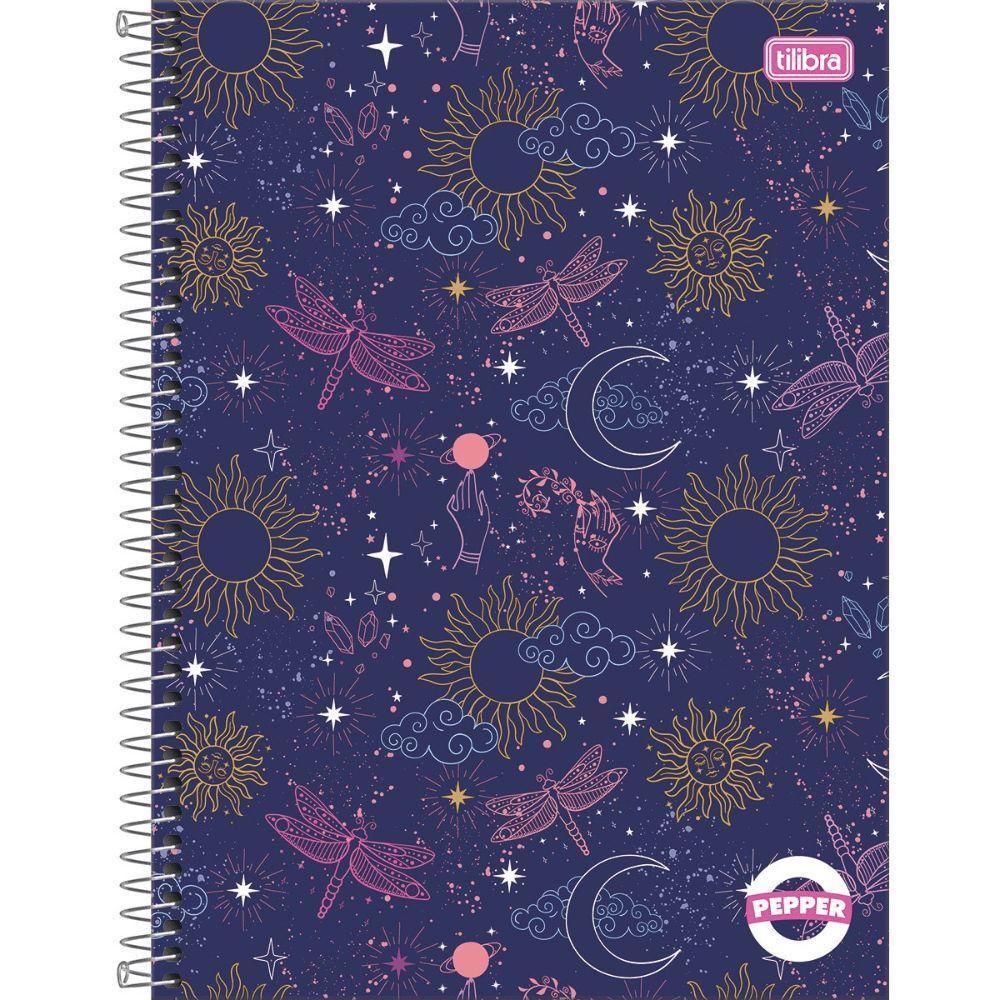 Caderno Espiral Capa Dura Universitário 1 Matéria Pepper Feminino 80 Folhas Tilibra - 1
