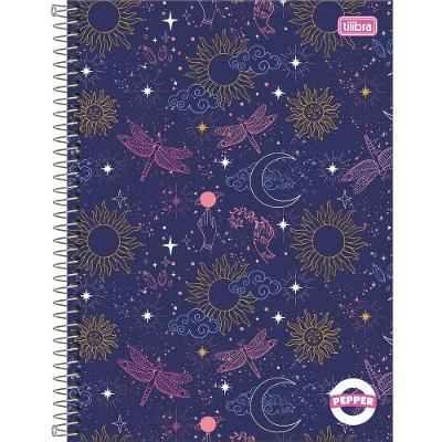 Caderno Espiral Capa Dura Universitário 1 Matéria Pepper Feminino 80 Folhas Tilibra
