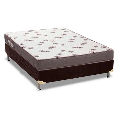 Conjunto Box Casal Colchão Espuma Ortobom D28 Light + Base Crc Suede Brown (138x188)