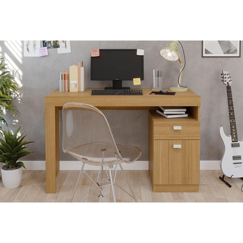 Mesa De Computador Solteiro Melissa 1 Porta E 1 Gaveta Nature - Permóbili - 1
