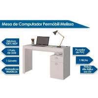 Mesa De Computador Solteiro Melissa 1 Porta E 1 Gaveta Cinamomo - Permóbili - 2