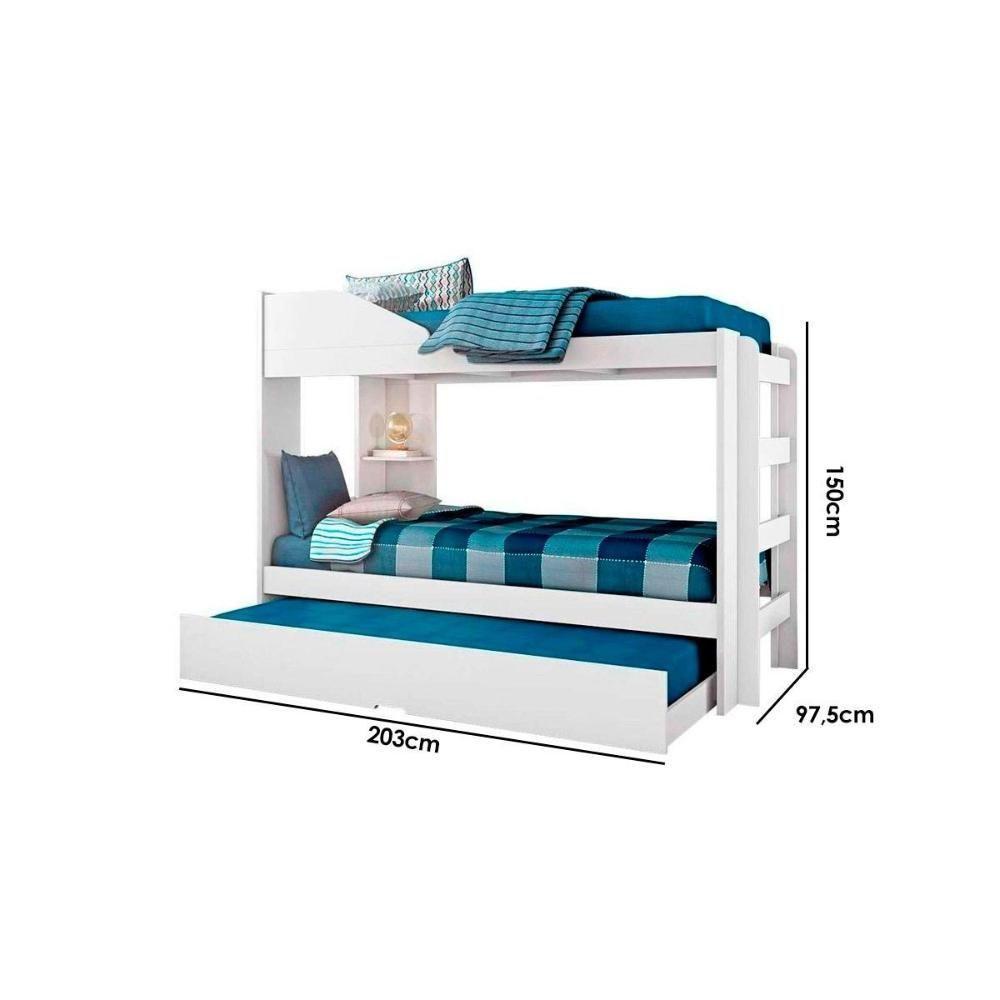 Colchão Physical Ortobom (3un) + Beliche Indy C- Auxiliar Cinamomo-off White - 3