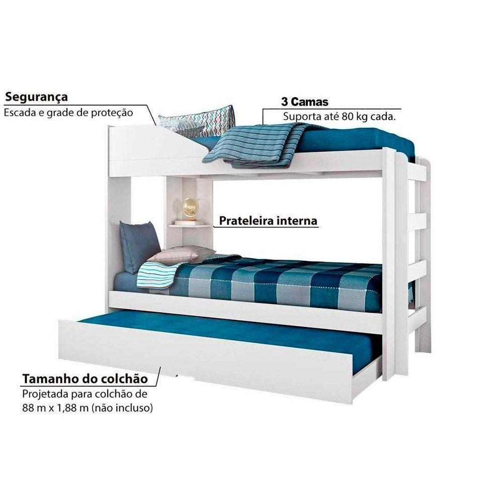 Colchão Physical Ortobom (3un) + Beliche Indy C- Auxiliar Cinamomo-off White - 4
