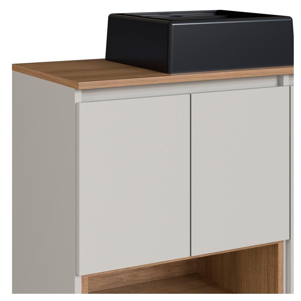 Gabinete Suspenso 80 Cm Com Cuba Preta Bl9220 Mell Arenas Faem - 5