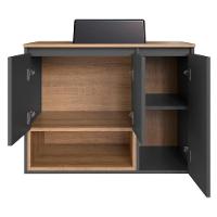 Gabinete Suspenso 80 Cm Com Cuba Preta Bl9220 Mell Grafite Faem - 6