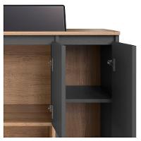 Gabinete Suspenso 80 Cm Com Cuba Preta Bl9220 Mell Grafite Faem - 7