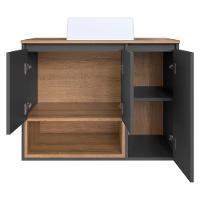Conjunto Gabinete Suspenso 80 Cm Com Cuba Bl9220 Mell Grafite Faem - 5