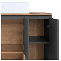 Conjunto Gabinete Suspenso 80 Cm Com Cuba Bl9220 Mell Grafite Faem - 8